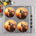 thumbnail image 2 of Bahomeck Gas Stove Burner Cover Set Of 4,Wolf Howling At The Sky With Golden Hour Lighting Metal Electric Stove Burner Covers,Protecting Gas Stoves,Kitchen Decor，8 Inch And 10 Inch, 2 of 2