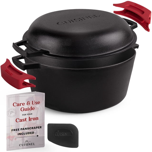 Olla Holandesa Cuisinel de Hierro Fundido Pre-Temporizada de 7 Cuartos
