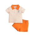 thumbnail image 3 of Odeerbi Niños 2 Piezas Preppy Vestido Conejo Impresión Rayas Tenis Camisa de Golf y Pantalones Cortos Conjunto de Uniforme Escolar, 3 of 9