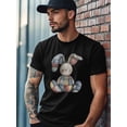 thumbnail image 4 of Camiseta de manga corta con gráfico vintage de costura para hombre, 4 of 8