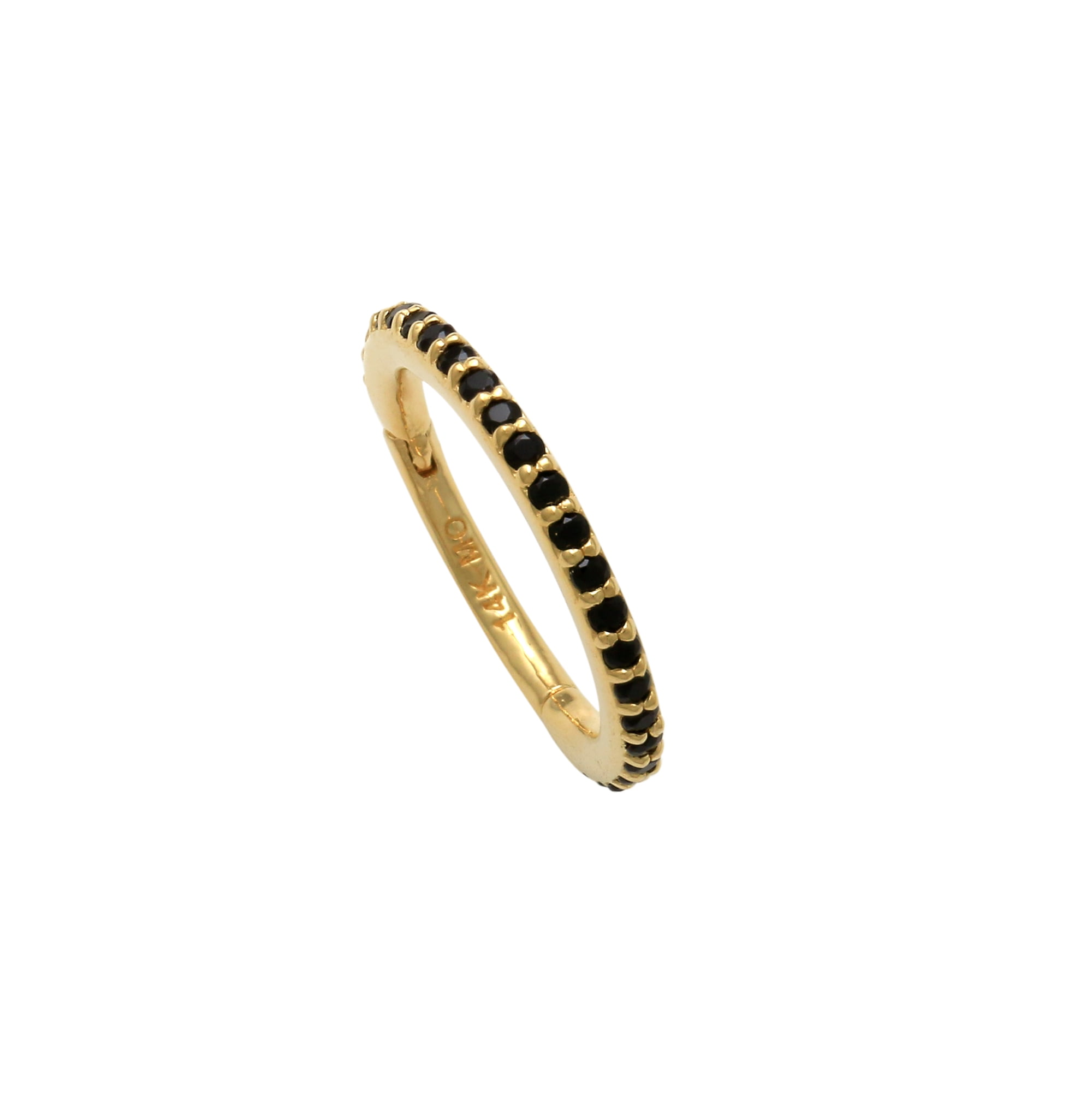 14K REAL Solid Gold CZ Hoop Earring Body Clicker Ring Piercing Jewelry 16 Gauge