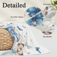 thumbnail image 6 of Blue Butterfly Farmhouse Throw Pillow Cover, Pillowcase Protectors with Zipper, Breathable Decorative Lumbar Pillow Case Cover, Spring Pastoral Butterflies Pillow Shams for Couch Sofa 16x24Inch, 6 of 8