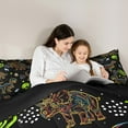thumbnail image 5 of Manfei Cartoon Dinosaur 2pcs Bedding Comforter Set,Universe Planet Twin Comforter Sets,Starry Sky Breathable Bedding Set,Breathable Animal Home Decor,Reversible, 5 of 8