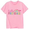 thumbnail image 5 of ibiyuan First Day Of School Clothes for Girls Short Sleeve Tshirts Back To School Shirt for Teen Girls Kids T-Shirt Letter Print Tees Top Loose Fit Happy Kindergarten 1st Grade, 5 of 5