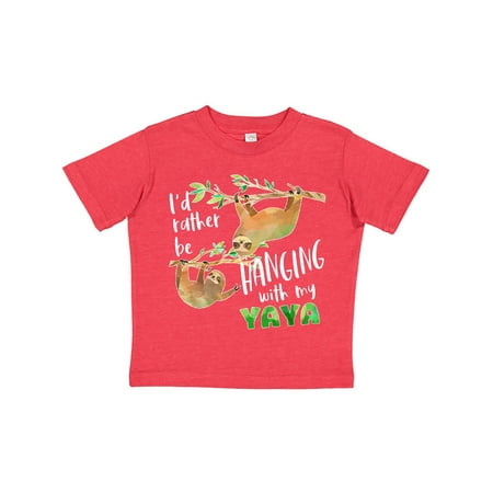 

Inktastic Id Rather Be Hanging with my Yaya- Cute Sloths Gift Toddler Boy or Toddler Girl T-Shirt