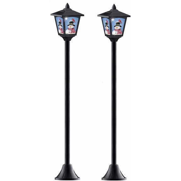 Kanstar Mini Lamp Post Lights Vintage Solar-Powered 2-pack 40-inch