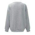 thumbnail image 4 of Baqcunre Women's Crew-Neck Three-Dimensional Plaid Fabric Solid Color Long Sleeve Hoodless Sweatshirt Womens Tops Crewneck Sweatshirts Sweatshirt for Women Womens Sweatshirt Grey Xxl, 4 of 7