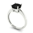 thumbnail image 2 of Solitaire Engagement Ring for Women - 2ct Natural Onyx in 14K White Gold Promise Ring, 2 of 5