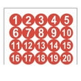 thumbnail image 1 of Unique Bargains 50mm Dia PVC Nombre Rond Autocollants Numéro 1-20 Rouge, 1 of 4