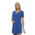 thumbnail image 3 of Women's Casual Dress Loose Fit V-Neck Nightgown, L, Navy Blue, by Ambesonne, 3 of 3