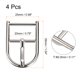 thumbnail image 2 of Metal Rodillo Hebilla, 4uds 7/9 Pulgadas Único Diente Cinturón Hebilla Ovalado Central Barra Hebillas para Cuero Artesanía Accesorios, Plata, 2 of 7