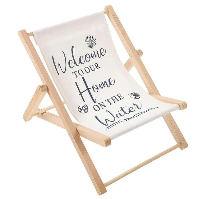 Large Wooden Beach Chair Ornament for Decoration Mediterranean Inspired