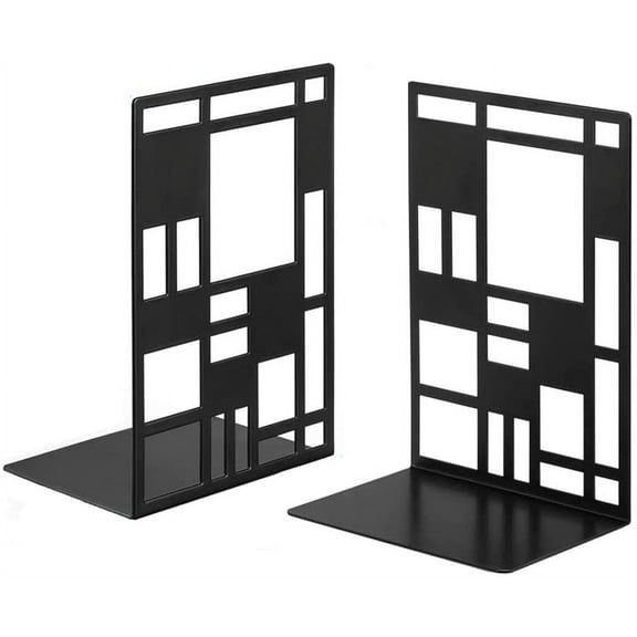 Book Divider Decorative Holder, Bookends, Book Ends for Shelves,Casewin 1 Pair Non Skid Metal Heavy Duty Bookend for Books, , Abstract Art Desgin Book Stopper Supports for Office, Home