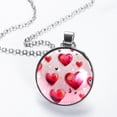thumbnail image 2 of Electrocardiogram Glass Circular Pendant Necklace - Stylish Jewelry Statement Piece, 2 of 5