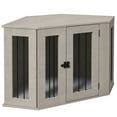 thumbnail image 1 of PawHut Dog Crate Furniture, 41 Inch Corner Design with Cushion, Grey, 1 of 10