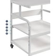 thumbnail image 4 of Printer Stand, 25.6" x 23.6" x 30.9" Extra Large Printer Table with Adjustable Storage Shelf, 3 Tier Rolling Printer Cart with Industrial Wheels for Home Office, White, 4 of 15