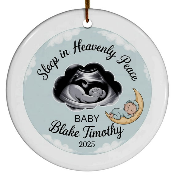 Baby Angel Memorial Ceramic Christmas Ornament 2025, Sleep in Heavenly Peace Ceramic Christmas Ornament