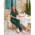 thumbnail image 5 of Ekouaer Womens Pajama Sets Button Down Pjs 2 Piece Short Sleeve Sleepwear with Pants Soft Loungewear, 5 of 6
