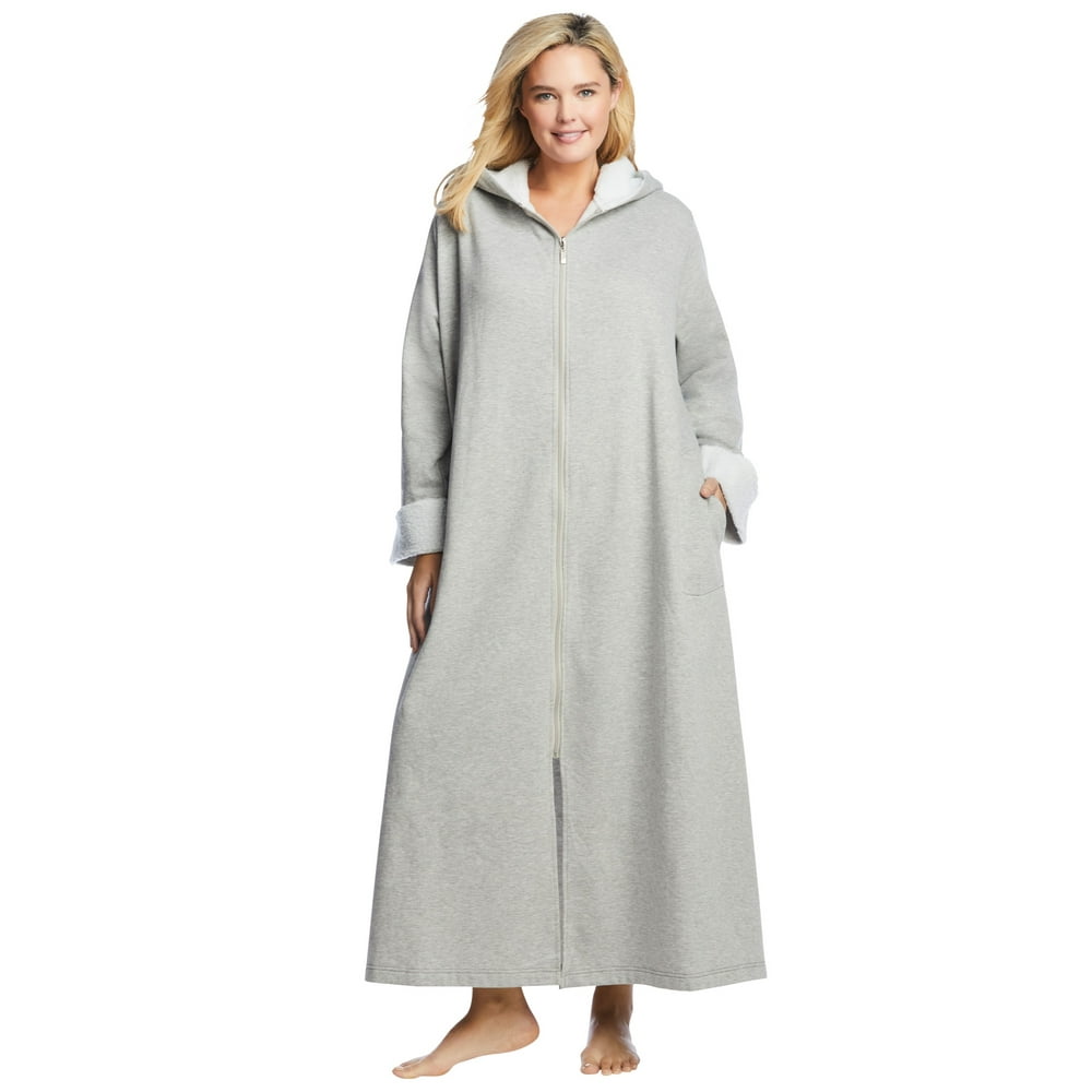 ladies grey bathrobe