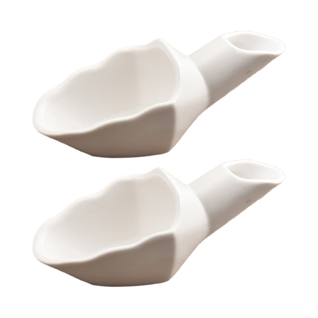 2PCS Coffee Bean Measuring Scoop Coffee Bean Dosing Cup Ceramic Ground Coffee Spoon for Coffee Tea Sugar Flour White