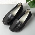 thumbnail image 4 of CushHide Womens Ballet Flats Classic Black Loafers Slip On Comfortable Casual Leather Dress Shoes Microfiber Work Footwear for Everyday Wear, 4 of 10