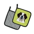 thumbnail image 2 of Carolines Treasures BB1308PTHD Checkerboard Lime Green Saint Bernard Pair of Pot Holders , 7.5HX7.5W, multicolor, 2 of 3