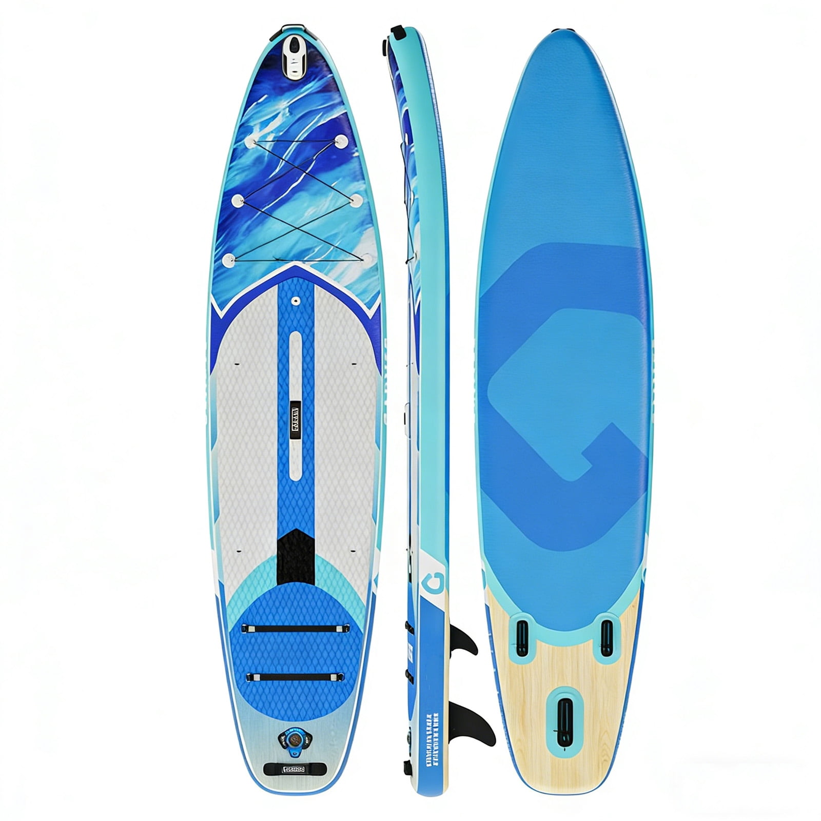 CazToi Inflatable Stand Up Paddle Board Set with SUP Accessories, Non-Slip Deck 10.6Ft PVC Blow Up Paddle Board for Youth & Adults