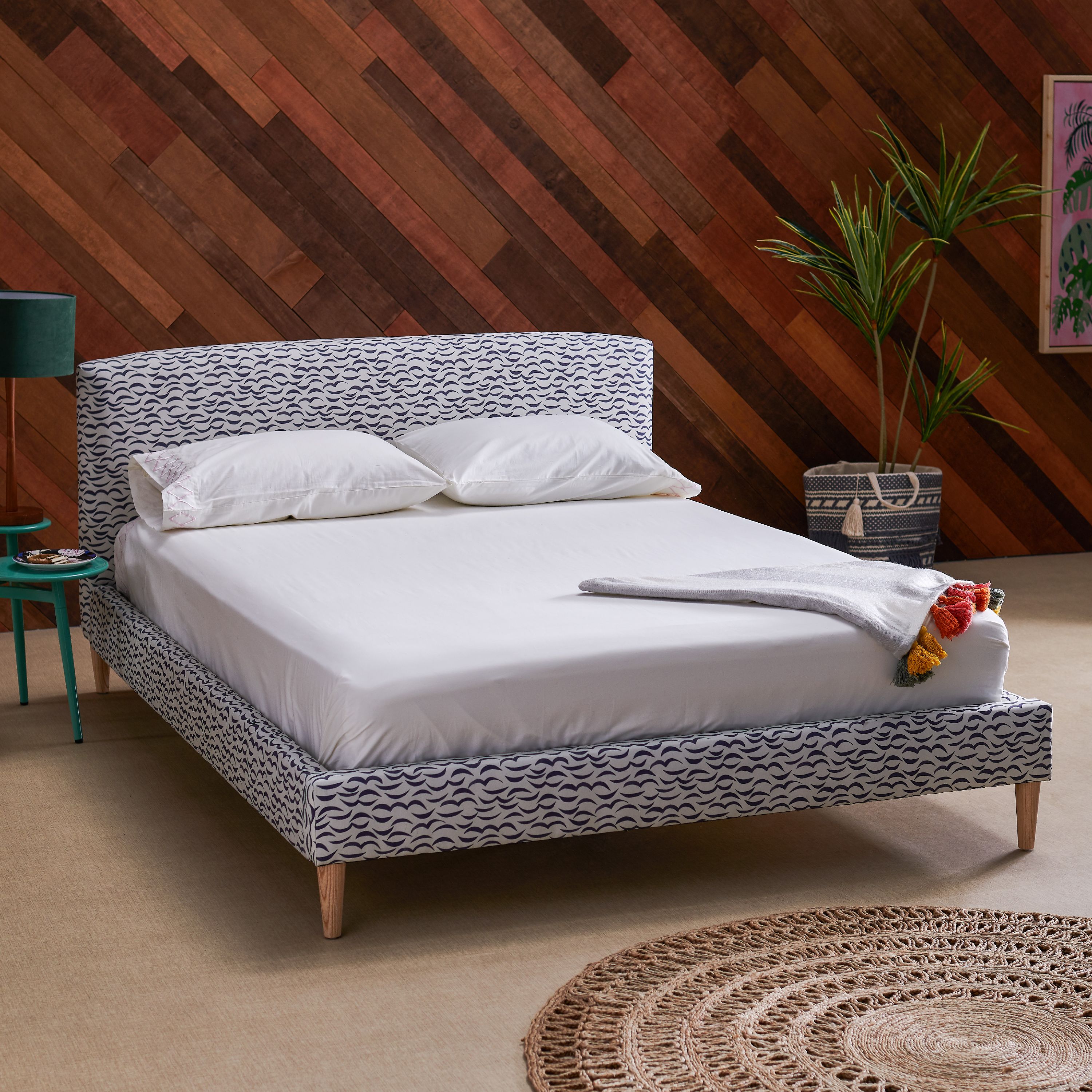 Crescent Moon Upholstered Platform Bed, Multiple Sizes by Drew Barrymore Flower Home - image 3 of 10