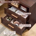 thumbnail image 5 of LEYAOYAO Farmhouse 24" Nightstand with 2 Drawers, Modern Farmhouse Bedside Table with Open Shelf for Bedroom, Walnut, 5 of 9