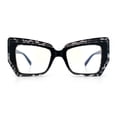 thumbnail image 5 of Womens Oversized Thick Squared Cat Eye Clear Lens Fashion Eyeglasses Black Tortoise, 5 of 8