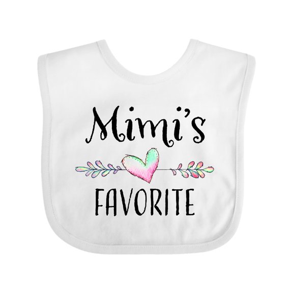 Inktastic Mimi's Favorite- Heart Grandchild Boys or Girls Baby Bib