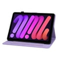 thumbnail image 2 of Case for iPad mini 6th Generation 8.3" 2021, Flower Pattern PU Leather Multi-Angle Viewing Stand Shockproof Flip Case with Card Slot, Magnetic Clasp, Pencil Slot, Auto Sleep/Wake, Purple, 2 of 11
