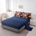 thumbnail image 5 of Castle Fairy Pink Bow Orange Basketball Full Size Bedding Sets 7 Pieces, Sport Theme Full Size Bed in a Bag, Black Blue,Navy Blue Reversible, 5 of 7