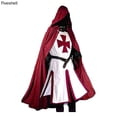thumbnail image 4 of Túnica de caballero templario medieval cruzado para hombre, disfraz de Halloween renacentista, capa de guerrero de la peste negra, top de cosplay S-3XL, 4 of 5