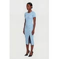 thumbnail image 2 of Women's Ribbed Knit Short Sleeve Midi Dress with Faux Buttons, 2 of 3