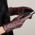 thumbnail image 3 of Guantes cálidos de invierno de moda para mujer, guantes de piel de cordero auténtica hechos a mano, de piel de oveja curvada, 3 of 6