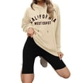 thumbnail image 4 of Tanghaowl Women Sweatshirt Oversized Pullover Hoodies Short Velvet Sweaters Long Sleeve Winter Fall Outfits Beige XL, 4 of 6