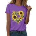 thumbnail image 4 of Tittly T Shirts for Women Graphic Tees Womens Fashion Workout T Shirts Athletic Plus Size Tops Summer Trendy Clothes Short Sleeve Spring Tee Tshirts Shirts Spring Tops for Women Purple L, 4 of 5