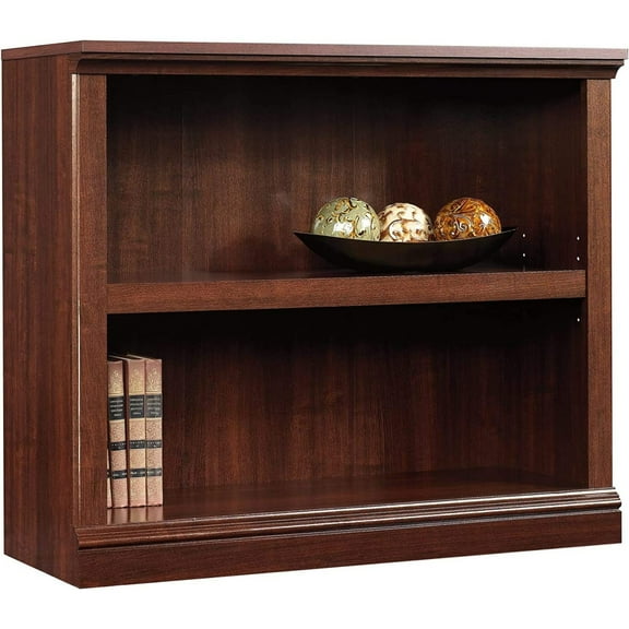 Bilot 2 Shelf Bookcase TV Stand Console Wood Storage Easy Assembly in Cherry Finish