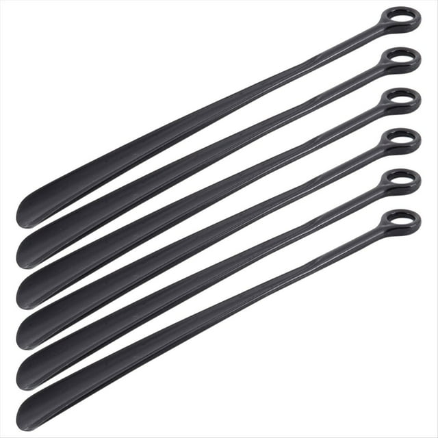 6piezas 18.5 Pulgada Asa Extra Larga de Plástico Calzador Cuerno Calzador Flexible Fácil , Ayuda Antideslizante, 1X Negro