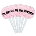thumbnail image 1 of Divina Cupcake Picks Toppers - Set of 6 - Pink Speckles, 1 of 1