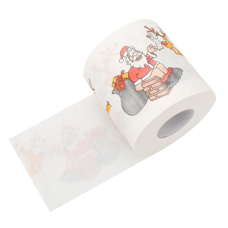 Jinsinto Christmas Pattern Color Toilet Paper Santa Christmas Tree Printed Tissue