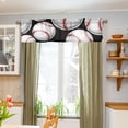 thumbnail image 5 of Black Baseball Curtain Valance for Kitchen Windows/Bathroom/Living Room/Bedroom Blackout, Rod Pocket Valance Small Window Treatment, 54" W x 18" L Home Decor, 5 of 6