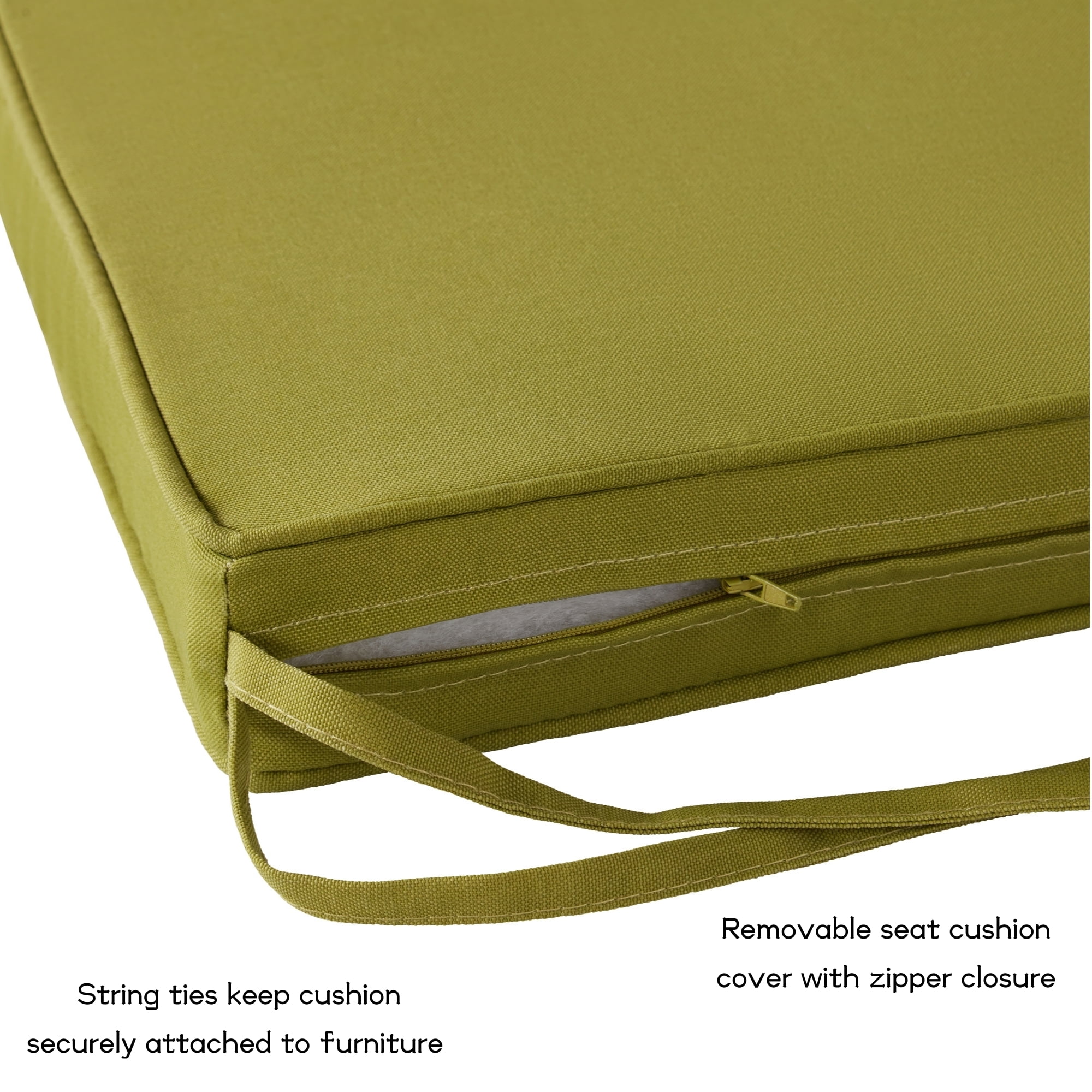 Greendale Home Fashions Outdoor 18'' x 18'' Square Seat Pad, Set of 2, Kiwi