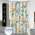 thumbnail image 3 of Stall 36"x72" Colorful Leaves Spots on Branches Shower Curtain Set with Hooks,Abstract Ivory Color Background Bathroom Curtain,Modern Minimalist Waterproof Bath Curtains for Bathroom Decor, 3 of 6
