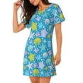 thumbnail image 2 of Naloa Starfish Print Women Nightgowns,Womens Loungewear,Short Sleeve Sleepwear,Comfy Ladies Nightdress, 2 of 6