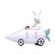 thumbnail image 5 of Decoración de conejo de Pascua Decoración de Pascua Figura de conejo Divertida Resina Mesa Rábano Blanco, 5 of 9