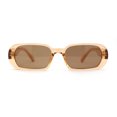 thumbnail image 1 of Womens Mod Oval Retro Narrow Rectangle Plastic Sunglasses Beige Brown, 1 of 4