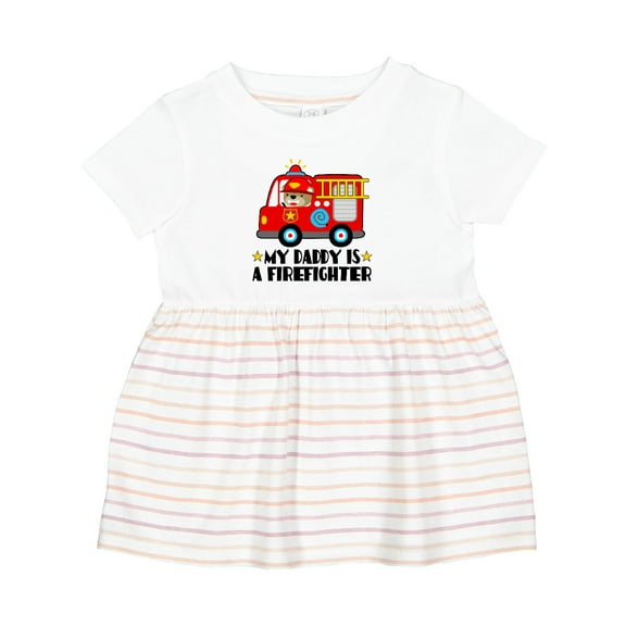 Inktastic Fireman Daddy is a Firefighter Girls Baby Dress