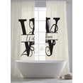 thumbnail image 6 of Sheer Curtains 96 Inches Long, Letter W Light Filtering Window Curtains for Living Room/Bedroom, Monogram Words Rod Pocket Voile Sheer Curtain Drapes, 52"W x 96"L, 2 Panels, 6 of 8